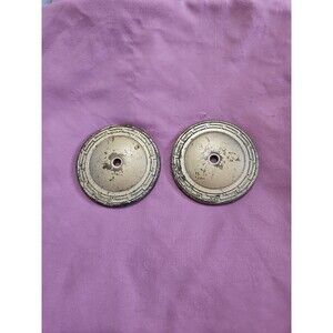 #156 Allison Japan Grecian Door Knob Backplate Brass On Zinc 2.5” Lot of 2